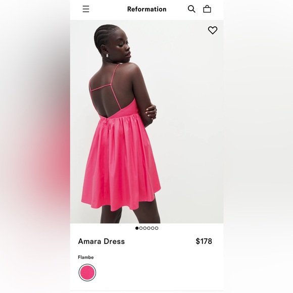 Reformation Amara dress in color flambe - Picture 2 of 8